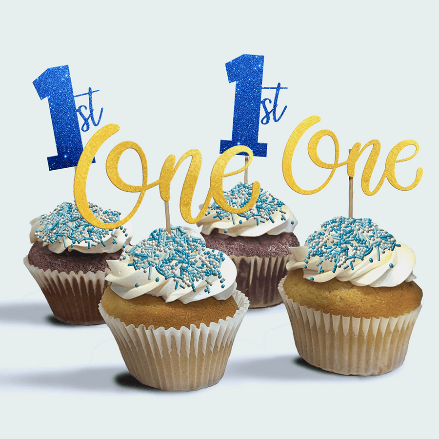 4-Pack of Boy's 1st Birthday Cupcakes