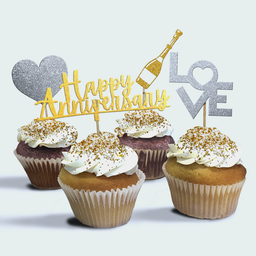 4-Pack of Happy Anniversary Cupcakes