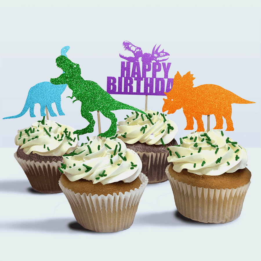 4-Pack of Dinosaur Birthday Cupcakes