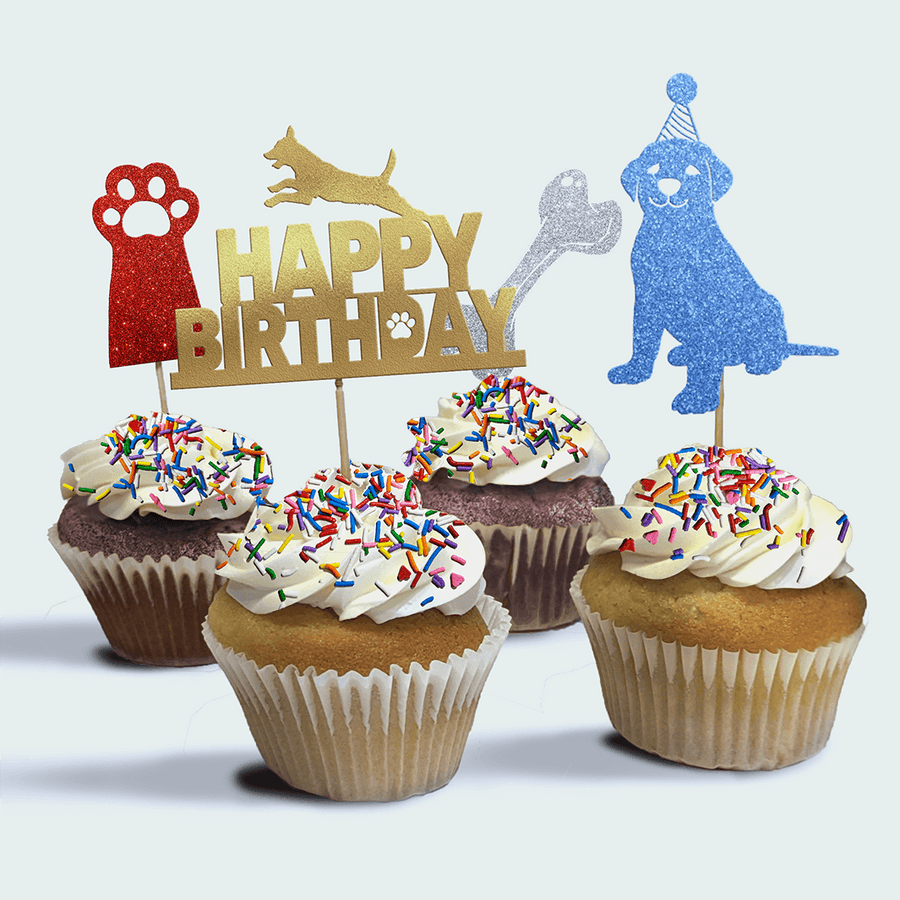 4-Pack of Dog Lover's Birthday Cupcakes