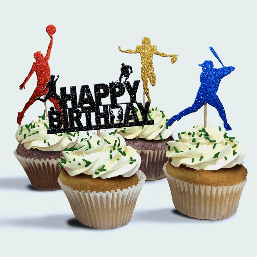 4-Pack of Athlete's Dream Birthday Cupcakes