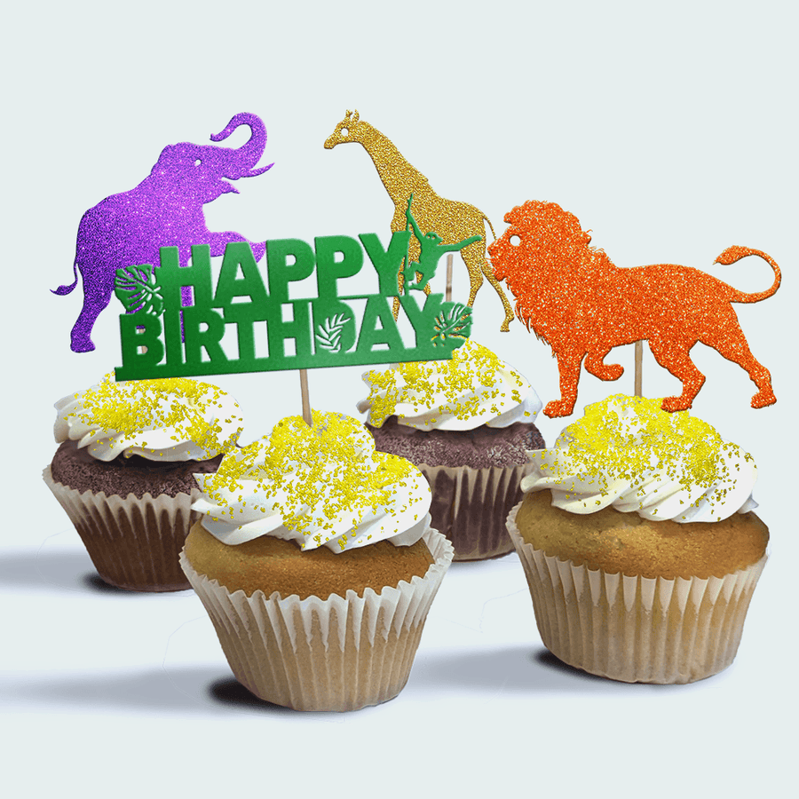 4-Pack of Jungle Birthday Cupcakes