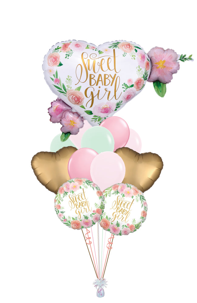 Sweet Baby Girl Balloon Bouquet