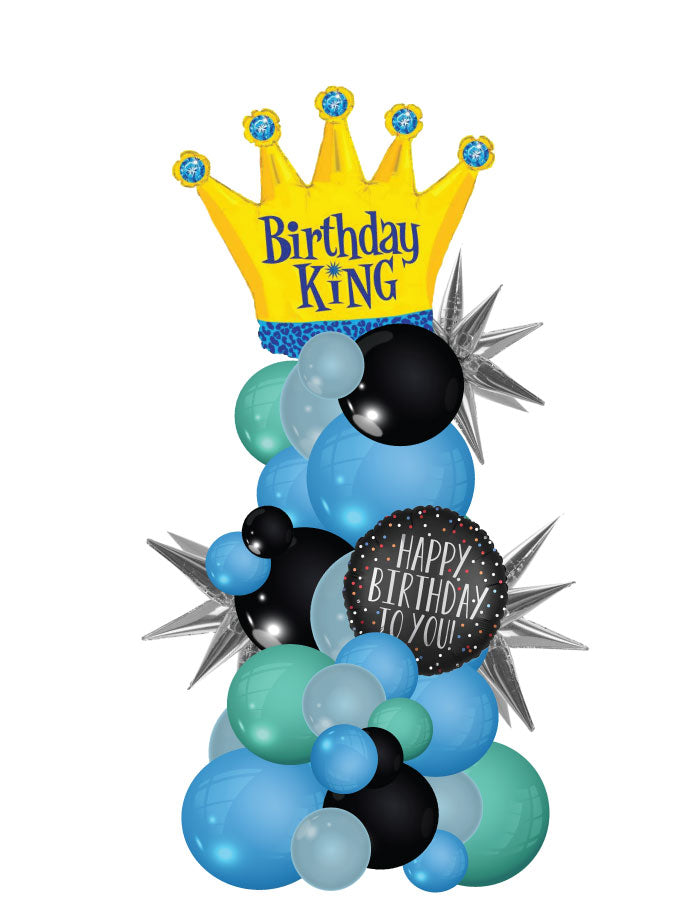 Birthday King Organic Column Balloon Bouquet