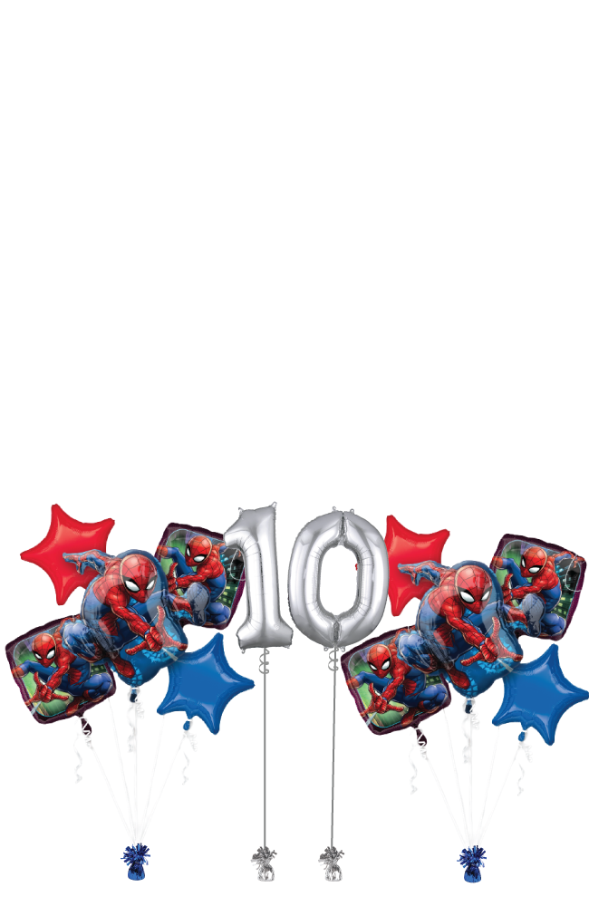 Spider Man Bouquet Set with Silver Numbers