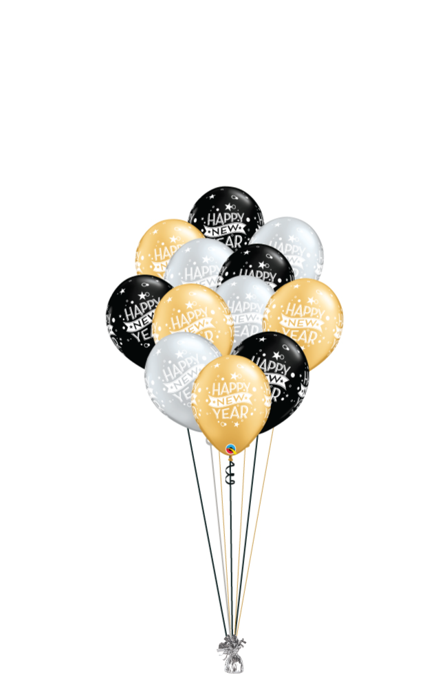 A Dozen Happy New Year Balloons BALLOONERY.COM