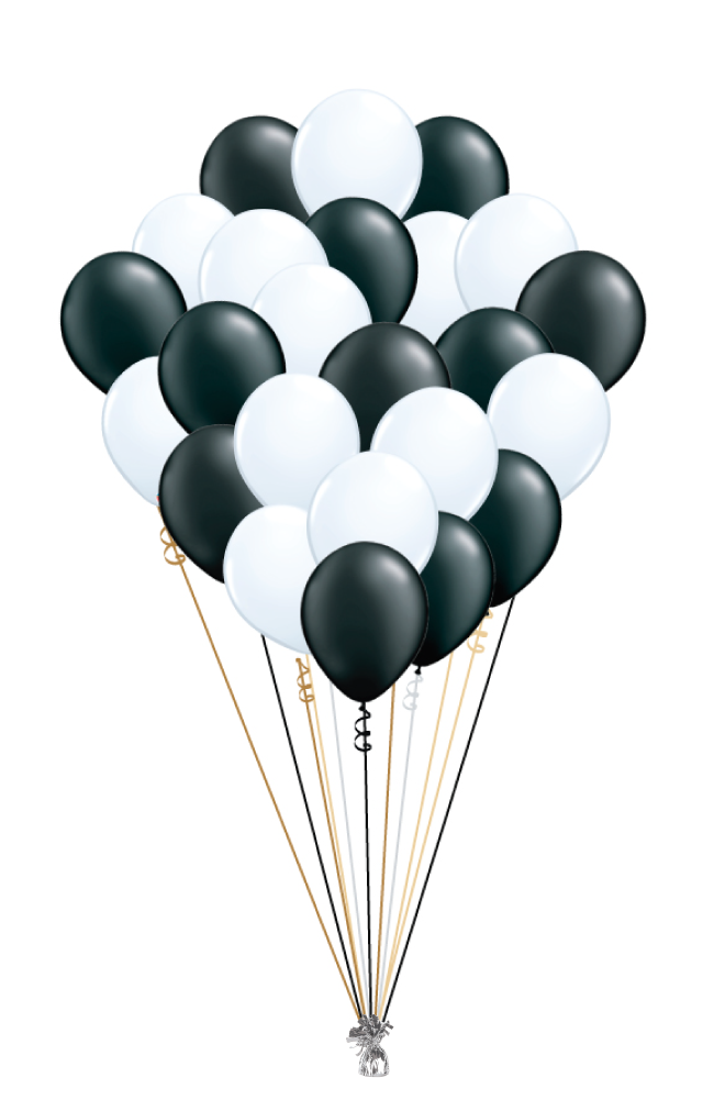 Two Dozen Black and White Balloons