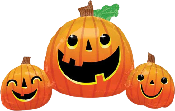 35" Smiling Pumpkin Trio