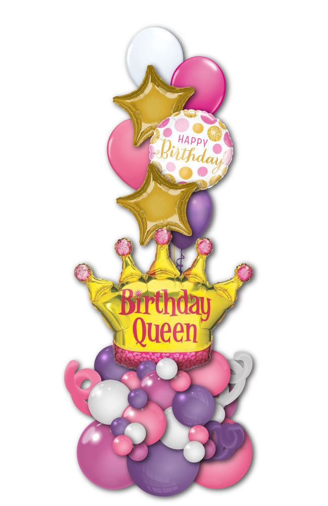 Birthday Queen Balloon Tower