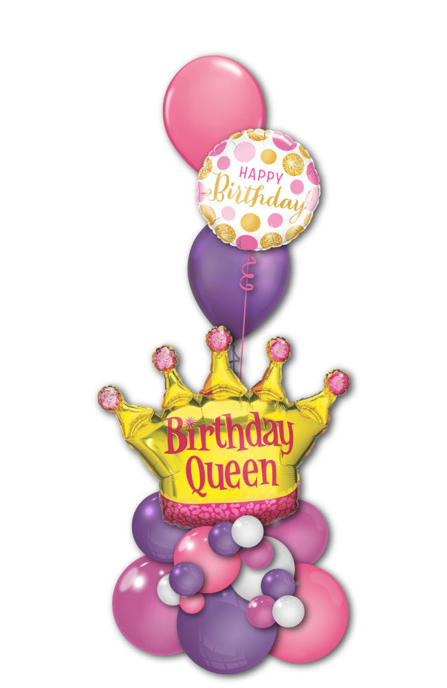 Birthday Queen Balloon Tower