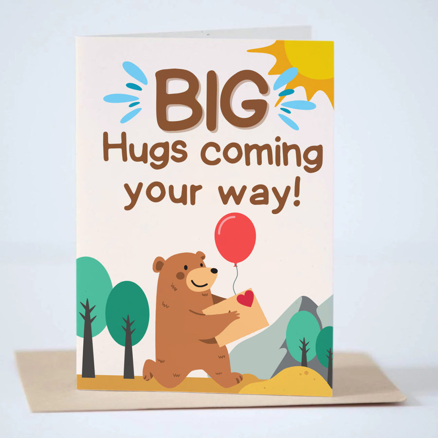 Big Hugs Coming Your Way Greeting Card