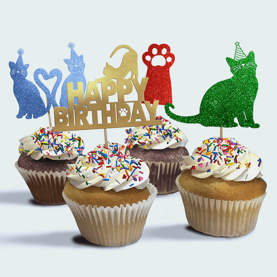4-Pack of Cat Lover's Birthday Cupcakes