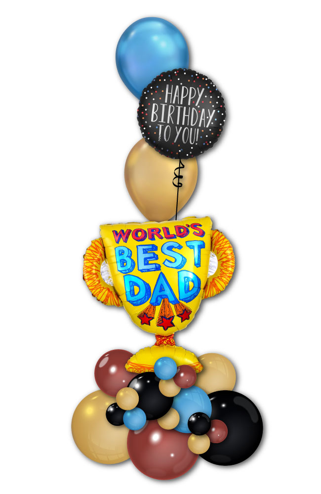 Dad's Birthday Balloon Tower