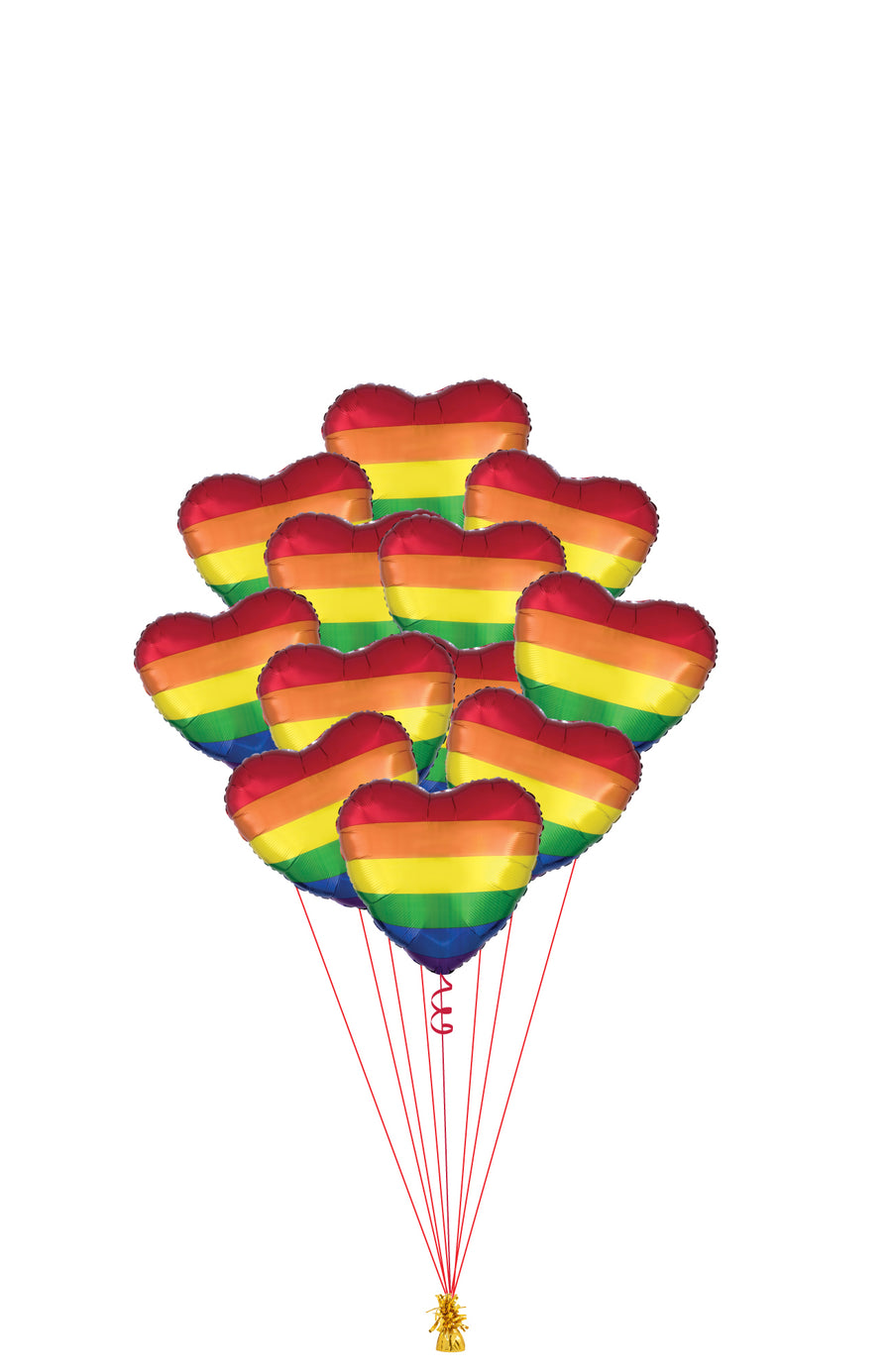 A Dozen Rainbow Foil Hearts