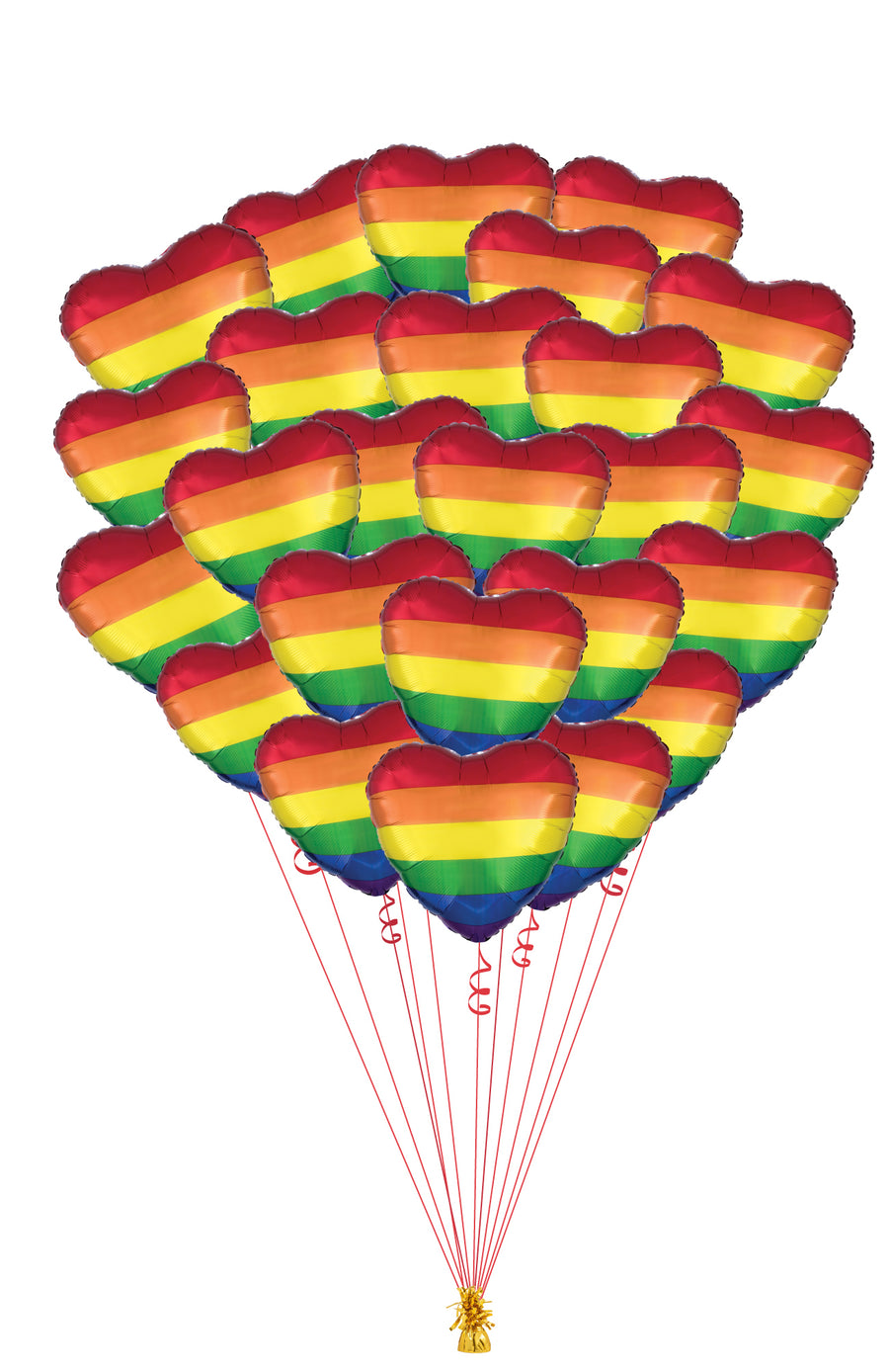 Two Dozen Rainbow Foil Hearts