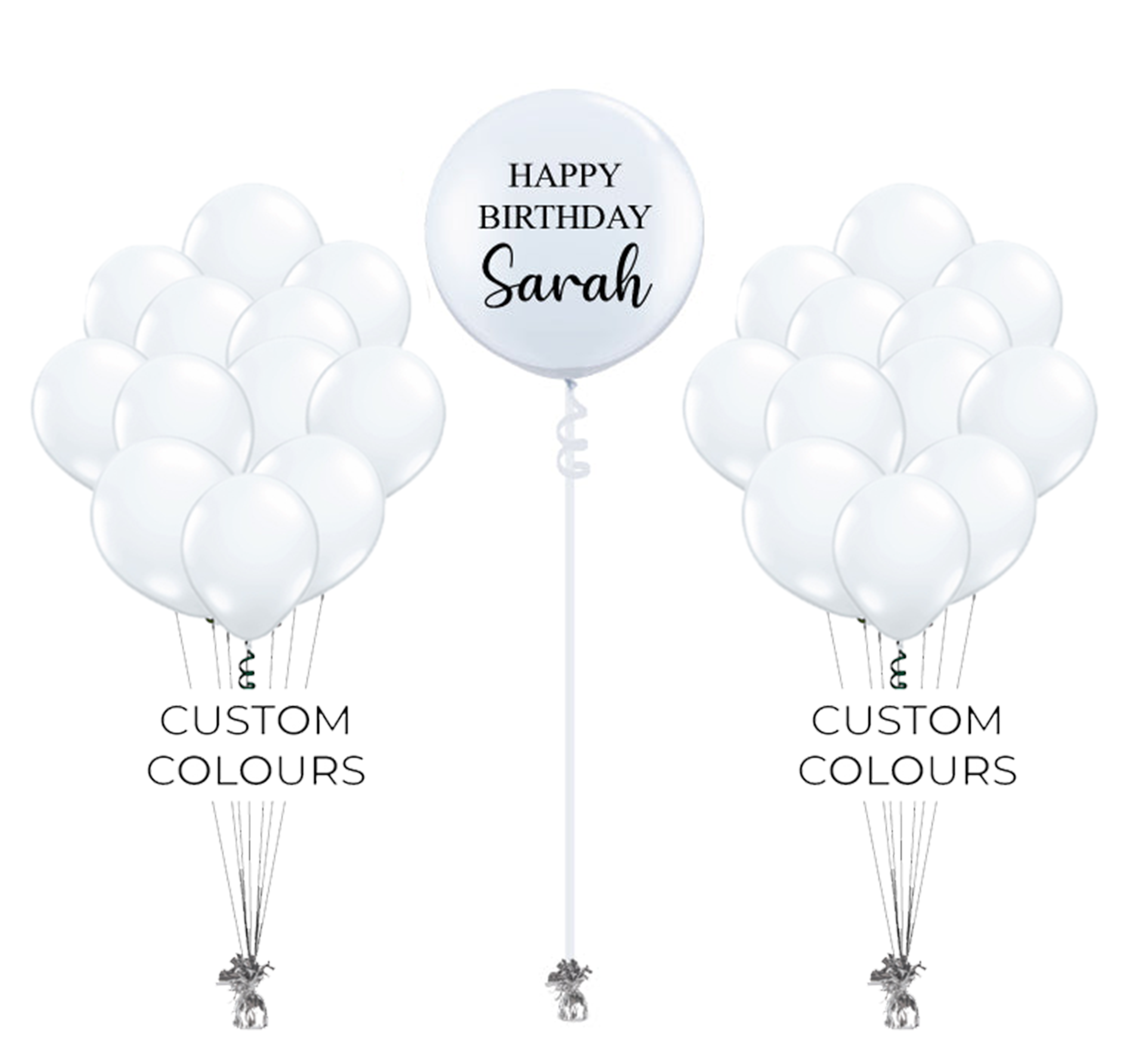 Balloon bouquet set with customizable colours and custom printed ...