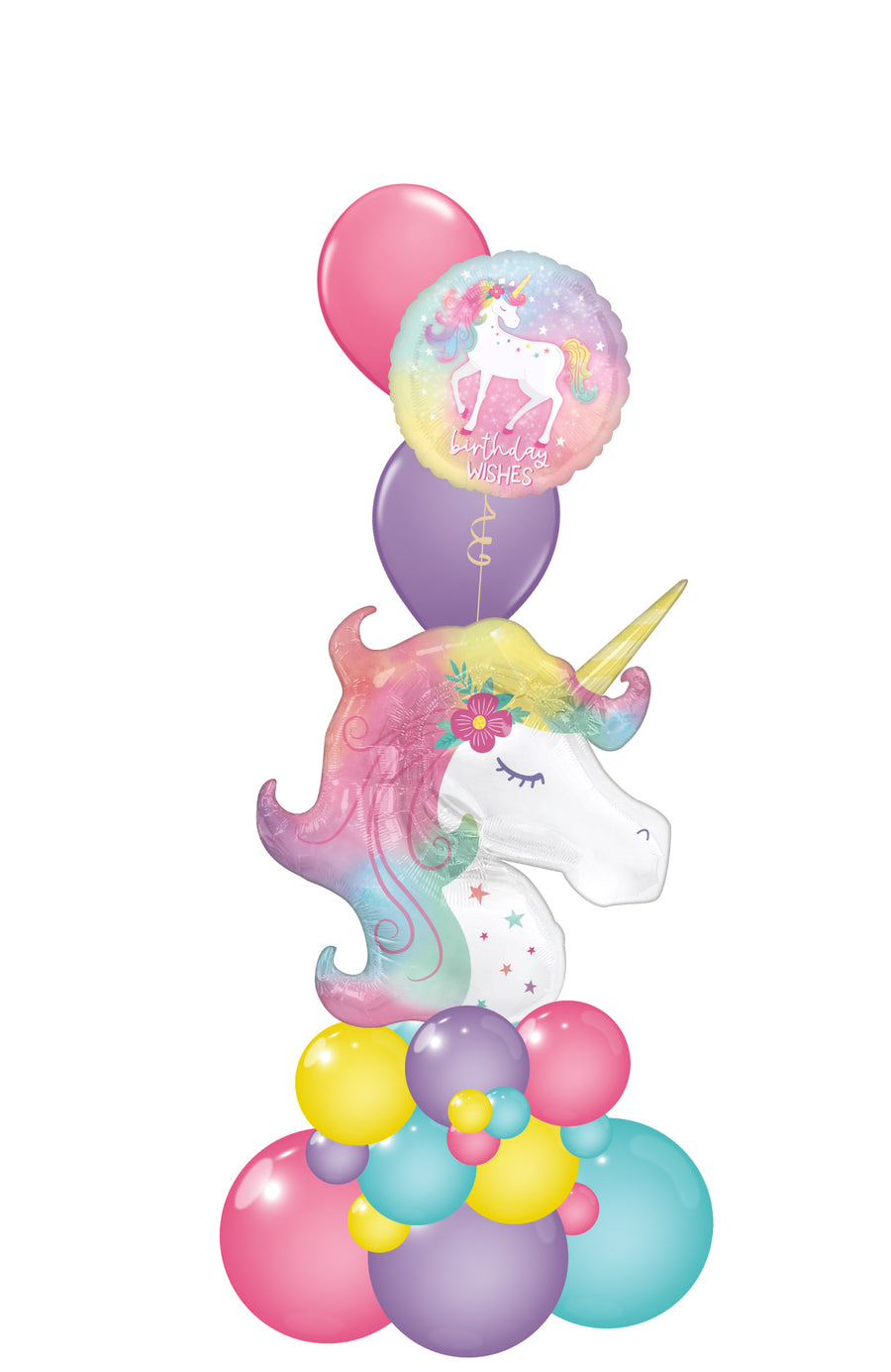 Deluxe Unicorn Birthday Balloon Tower – Party Decor & Delivery