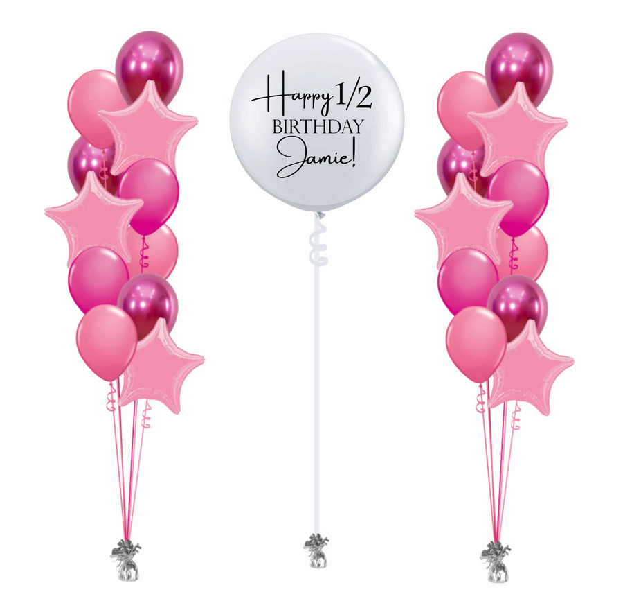 Happy Happy Birthday! - Pink Bouquet Party Pack with Custom Print