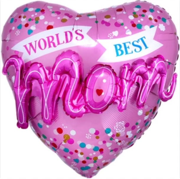 36" World's Best Mom (with 3D text)
