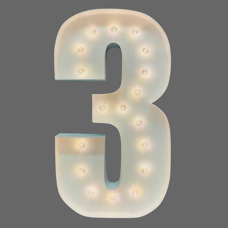 Light-Up Marquee Number 3