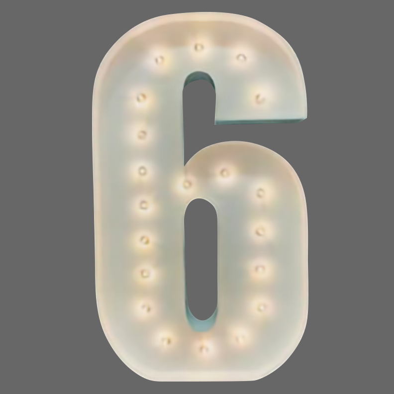 Light-Up Marquee Number 6