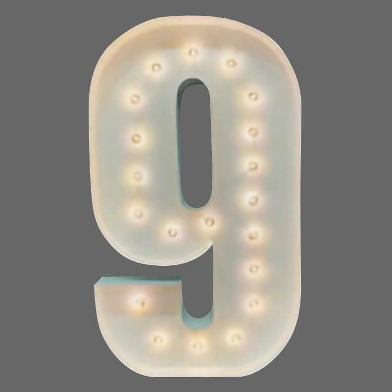 Light-Up Marquee Number 9