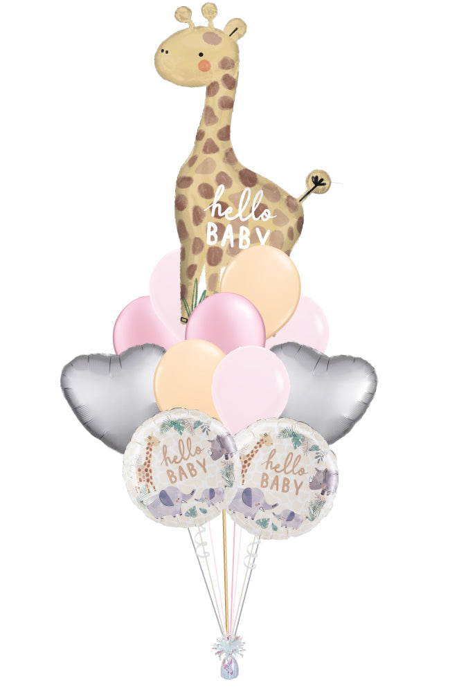 Baby Girl Safari Balloon Bouquet