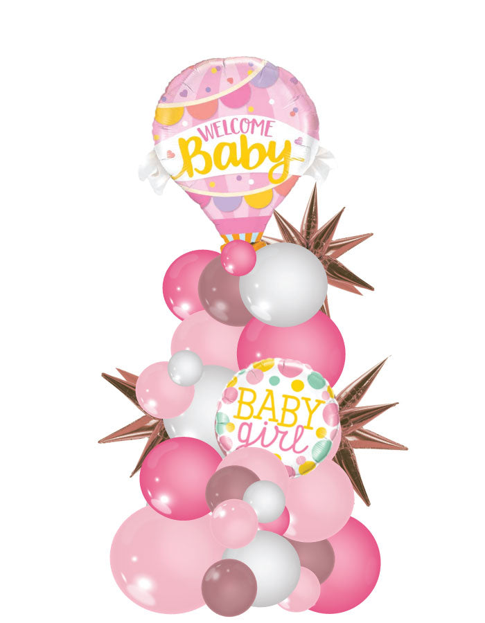 Baby Girl Organic Column Balloon Bouquet