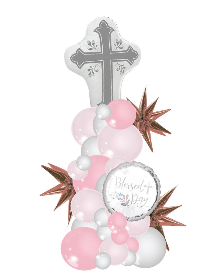 Blessed Day - Pink Organic Column Balloon Bouquet