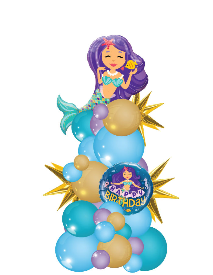 Mermaid Organic Column Balloon Bouquet