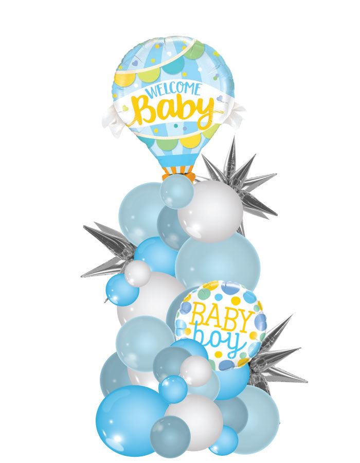 Baby Boy Organic Column Balloon Bouquet