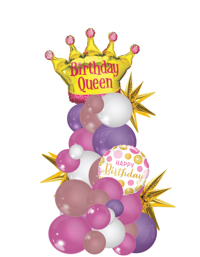 Birthday Queen Organic Column Balloon Bouquet
