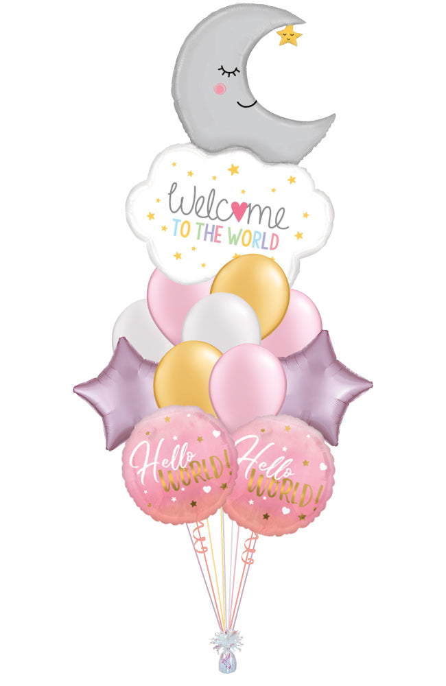 Welcome to the World Baby Girl Balloon Bouquet