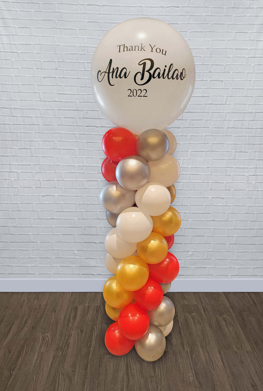 7 Ft Balloon Column with Custom Printed Topper