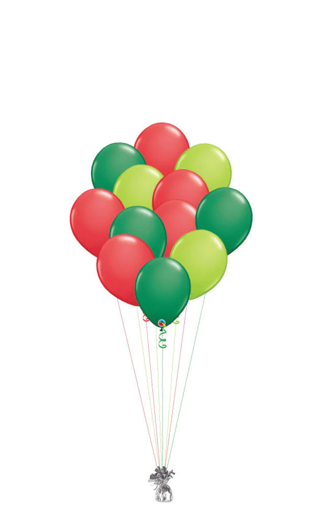 A Dozen Red & Green Balloons