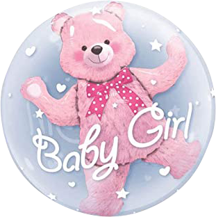 24" Baby pink Bear Bubble