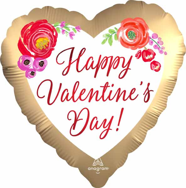 18" Watercolor Heart Happy V-Day