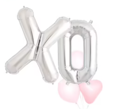 Silver XO Letter Balloons