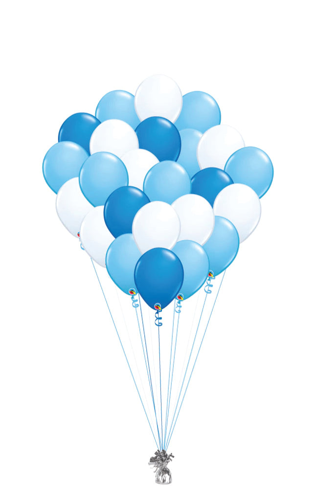 Two Dozen Blue & White Balloons