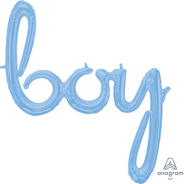 Blue Script Letters - BOY