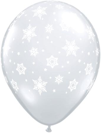 11" Clear Latex with Snowflakes