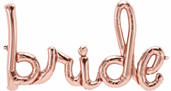 Rose Gold Script Letters - BRIDE